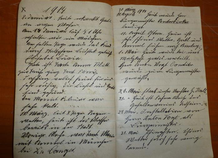 Tagebücher aus dem Ersten Weltkrieg